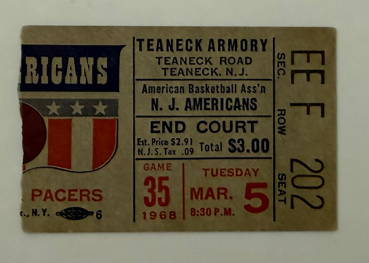 1968 ABA Basketball, New Jersey Americans versus Indiana Pacers, March 5, 1968