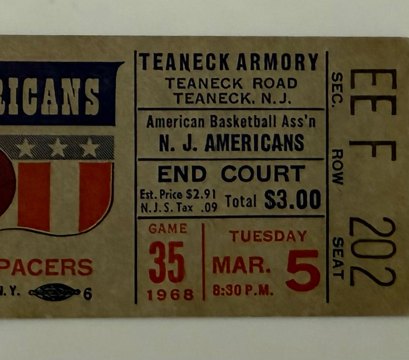 1968 ABA Basketball, New Jersey Americans versus Indiana Pacers, March 5, 1968