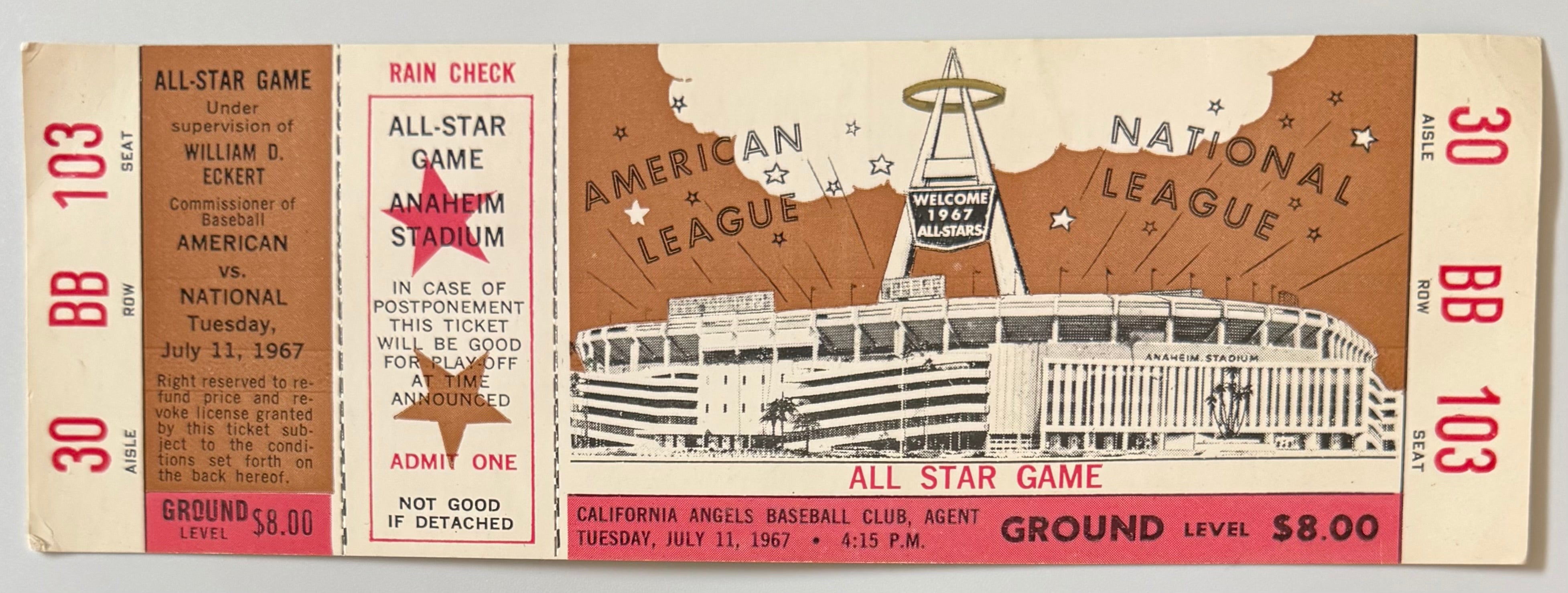 July 11, 1967, MLB All-Star Game, Full Ticket