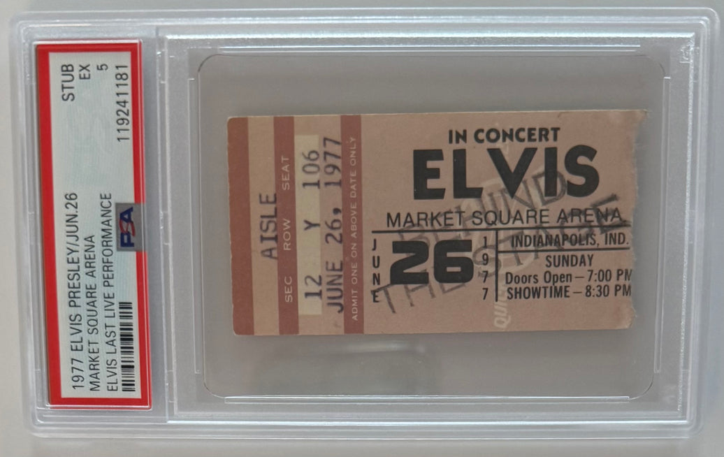 June 26, 1977, Elvis Presley, Market Square Arena, Elvis Last Live Performance, PSA 5