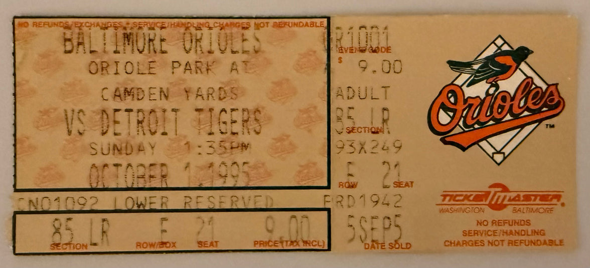 1995 Sparky Anderson‘s Last Game as Manager - Detroit at Baltimore