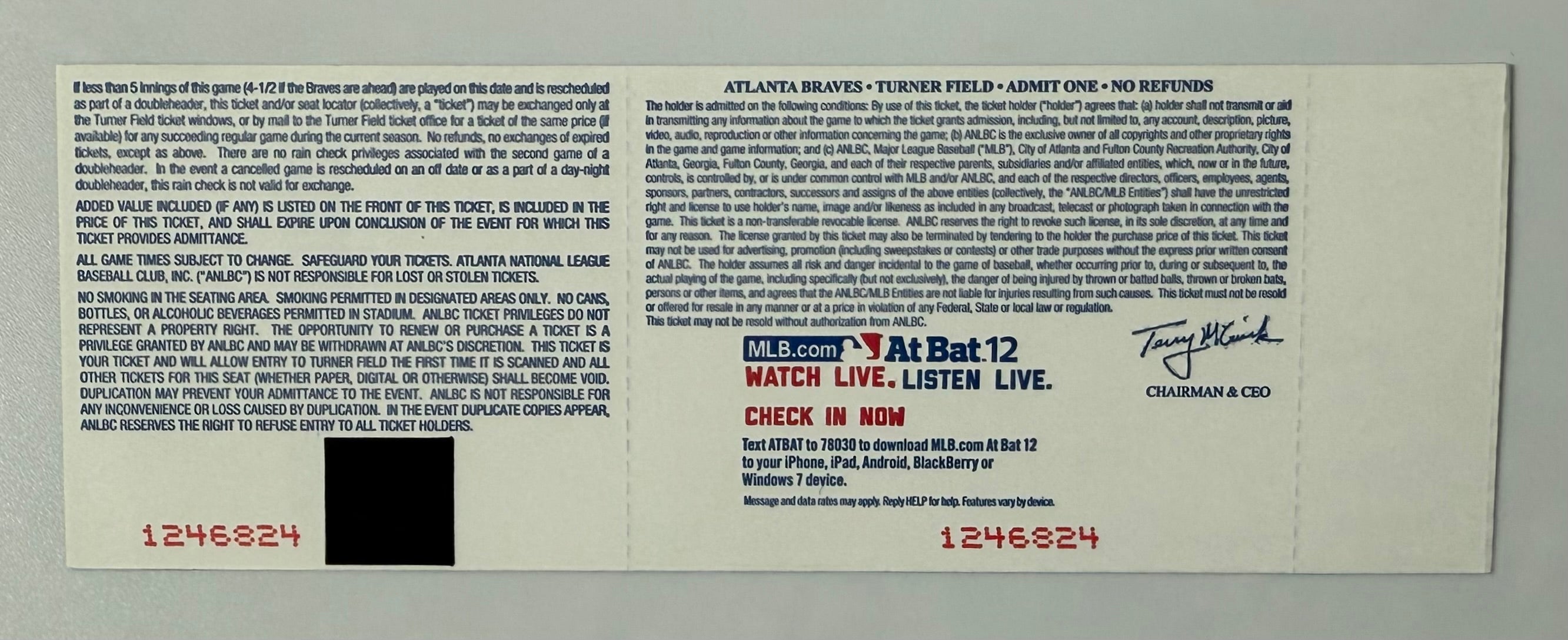 2012 Chipper Jones Last Game at Turner Field in Atlanta, September 30, 2012