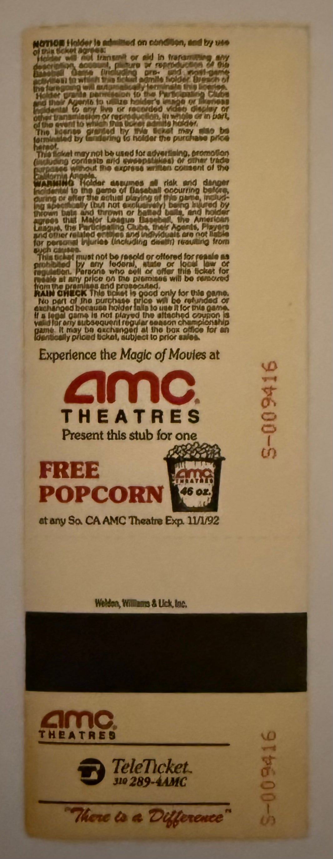 1992 Full Ticket Angels versus Kansas City, George Brett Achieves Milestone 3000th Hit, 9/30/1992