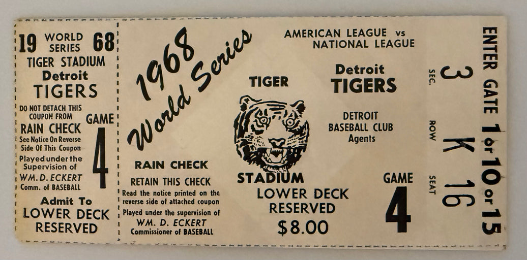 1968 World Series Game 4, Tigers Beat Cardinals 4 Games to 3