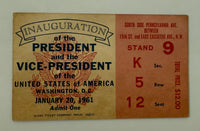 1961 Stub to the Inauguration of John F. Kennedy and Lyndon Johnson, January 20, 1961