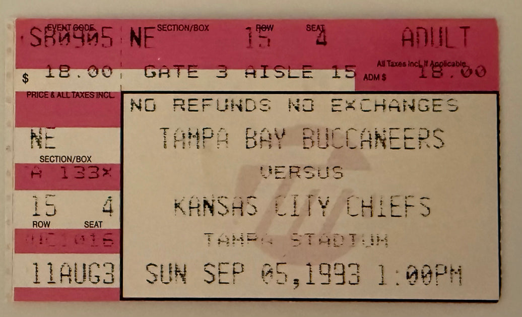 9/5/1993 Joe Montana's First Game as Kansas City Chiefs Quarterback