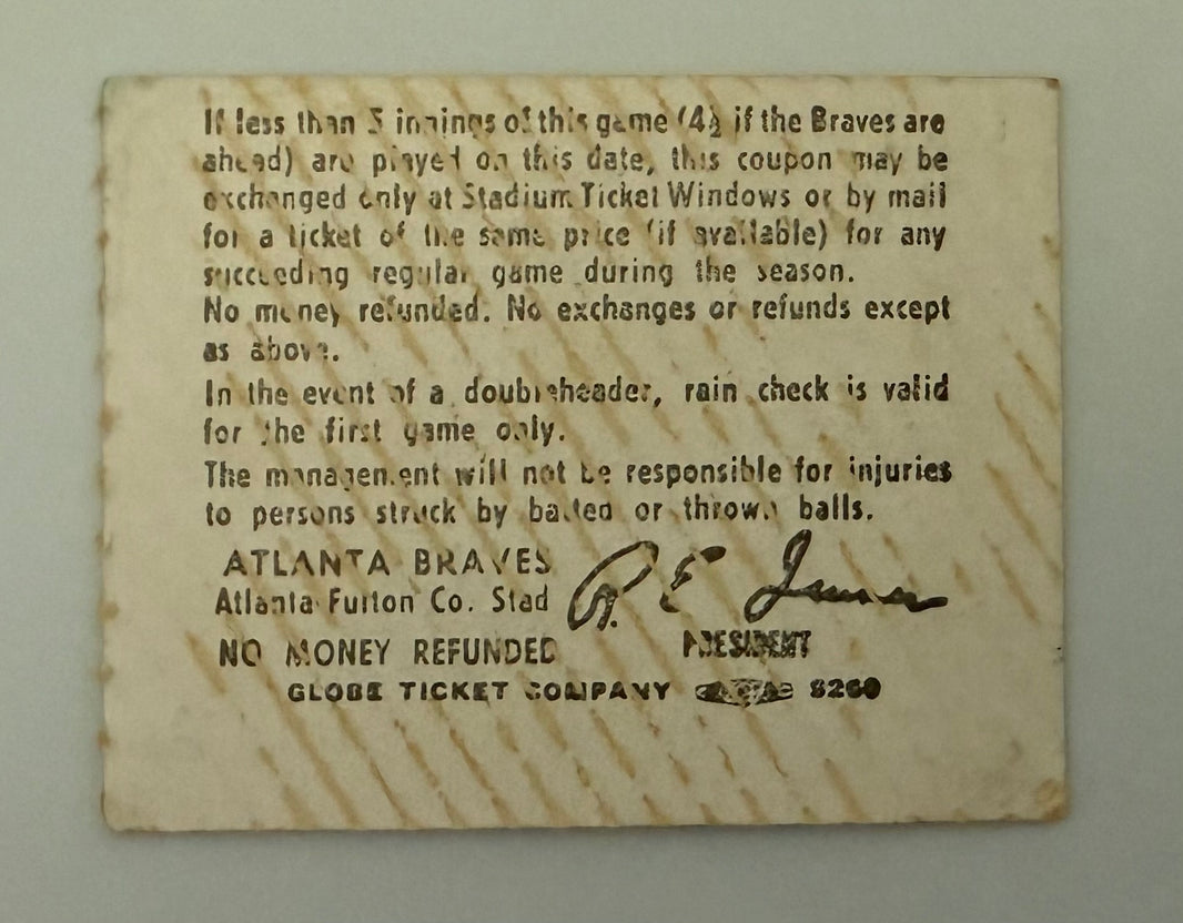 1978 Cincinnati Reds at Atlanta Braves, August 1, 1978, Pete 44 Game Hit Streak Ends
