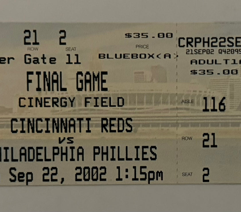 2002 Cincinnati Reds Final Game at  Riverfront Stadium/Cinergy Field, September 22, 2002