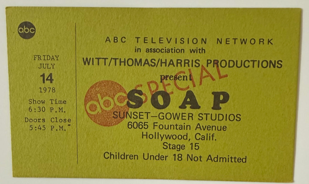 July 14, 1978, Soap Show Taping