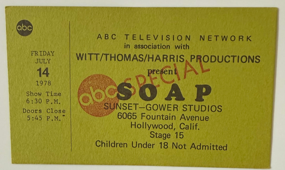 July 14, 1978, Soap Show Taping