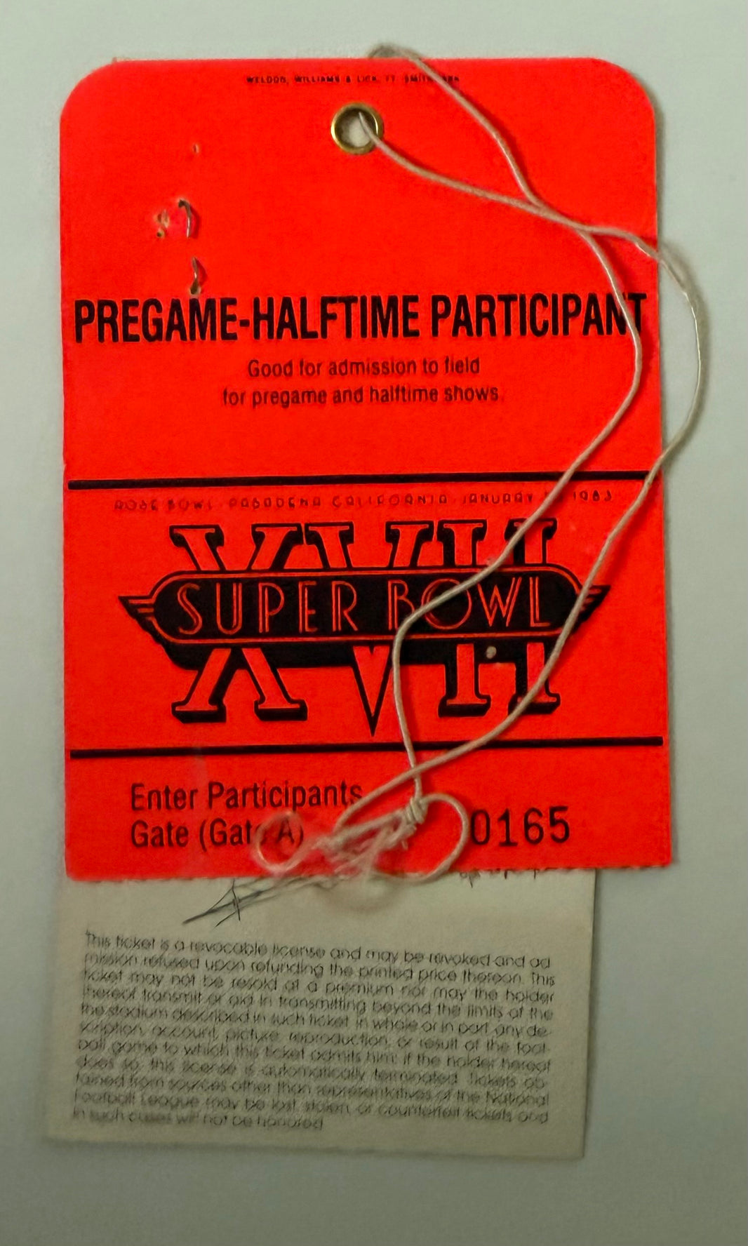 1983 Super Bowl XVII Played at the Rose Bowl, January 30, 1983, Washington Redskins versus Miami Dolphins