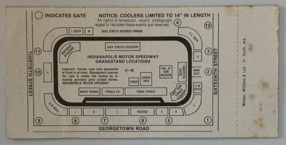 May 27, 1984, 68th Indianapolis 500, Poor Condition