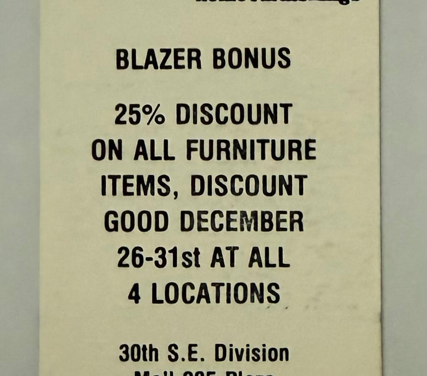 1983 Portland Trailblazers versus Los Angeles Lakers, Christmas Day Game 12/25/1983, Press Table Ticket, Kareem Abdul-Jabbar on Ticket
