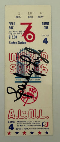 1976 World Series Game 4 at Yankee Stadium, Cincinnati Reds Clinch Series, Autographed by Sparky Lyle, Not Obtained in Person