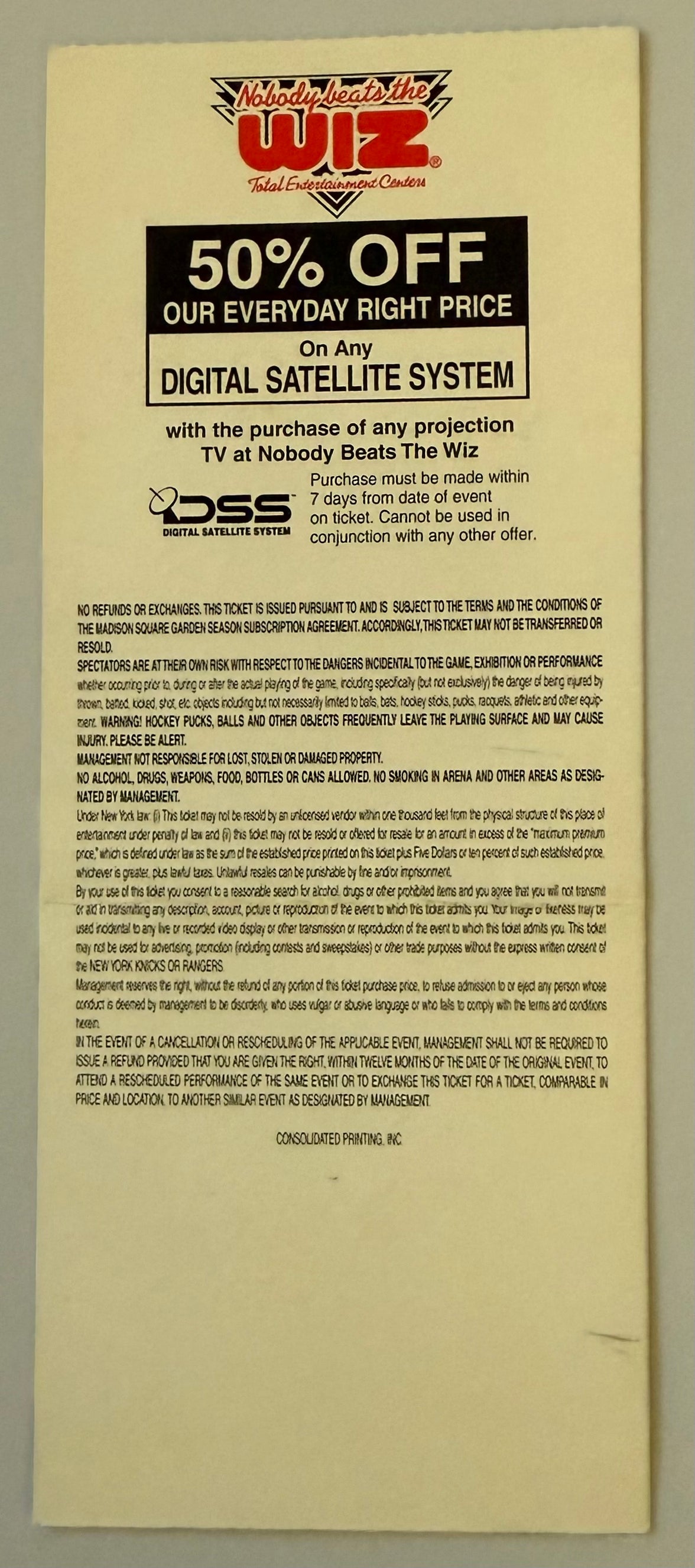 1998 New York Knicks versus Washington, Crease , January 5, 1998
