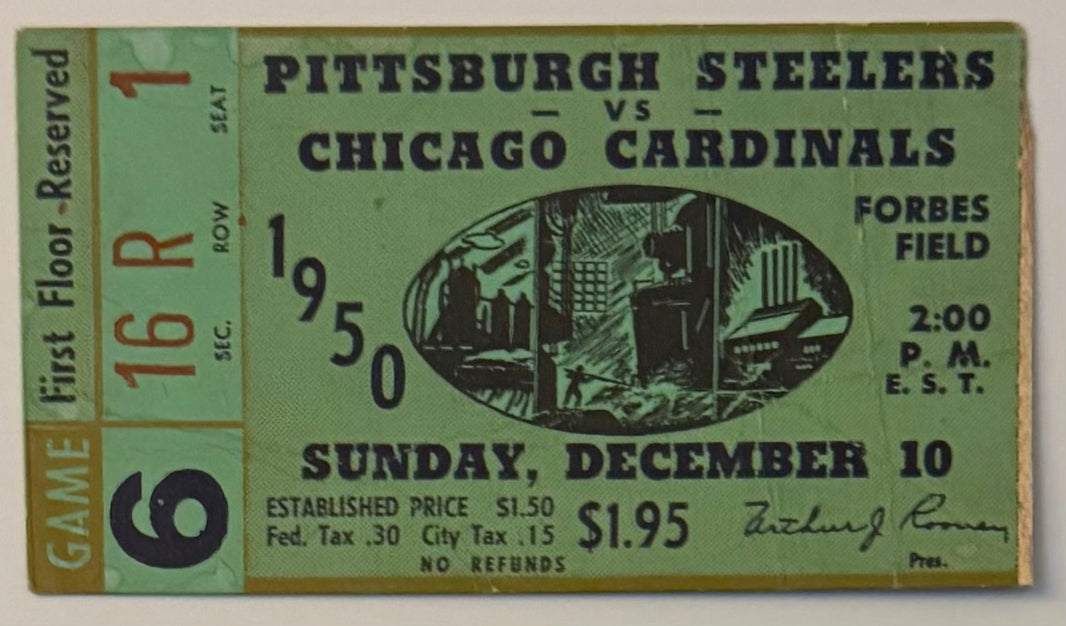 December 10, 1950, Pittsburgh Steelers versus Chicago Cardinals