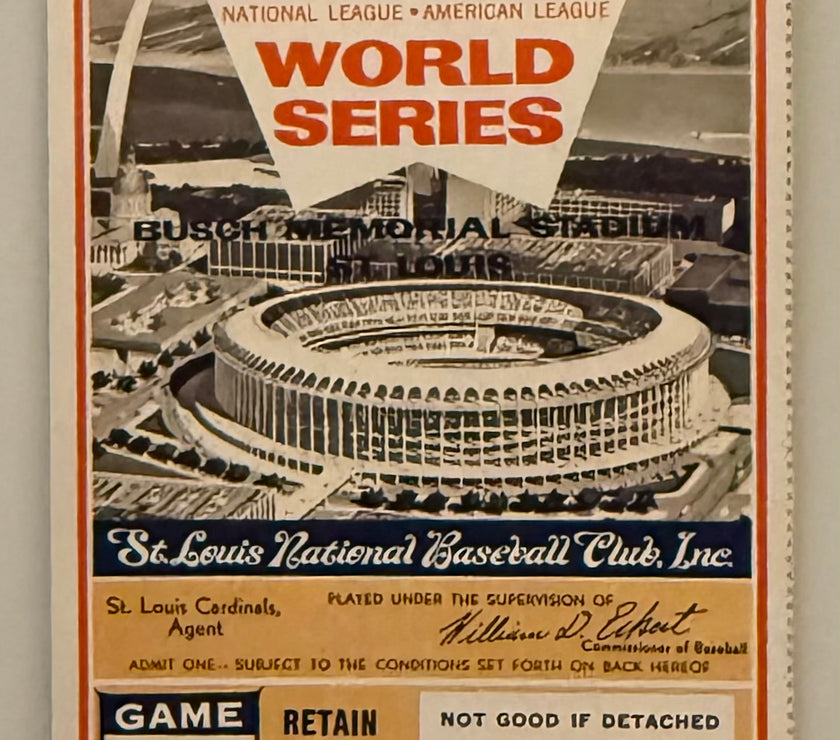 1968 World Series Ticket Stub Game 2, St. Louis Cardinals versus Detroit Tigers, Mickey Lolich Winning Pitcher