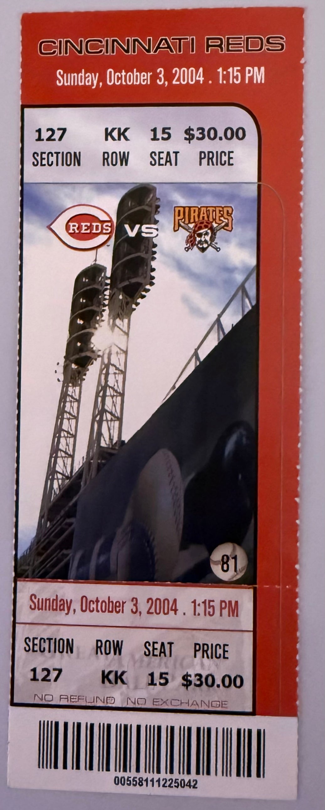 October 3, 2004, Barry Larkin Cincinnati Reds Final Game