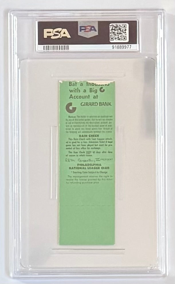September 17, 1975, Phillies Rennie Stennett Hits Safely in 9 Consecutive at Bats, PSA Graded Good/2, MK