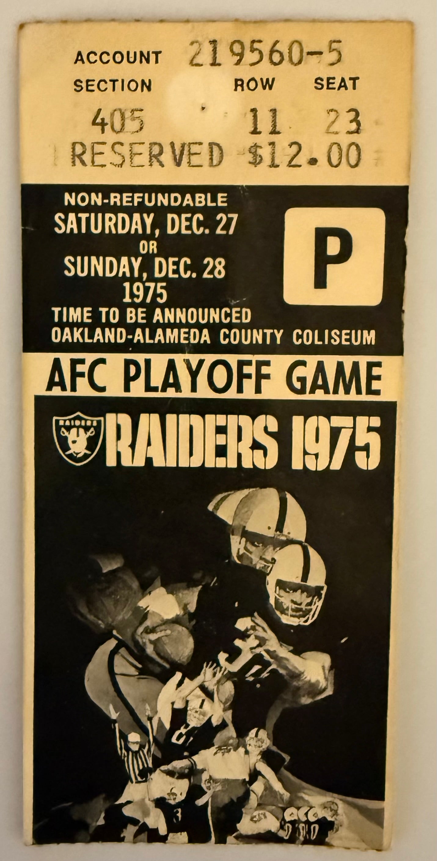 12/27/1975 Raiders Playoff Game versus Bengals, Paul Brown Final Game Coached