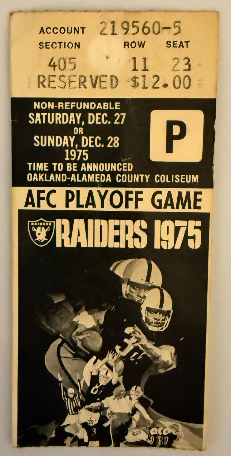 12/27/1975 Raiders Playoff Game versus Bengals, Paul Brown Final Game Coached