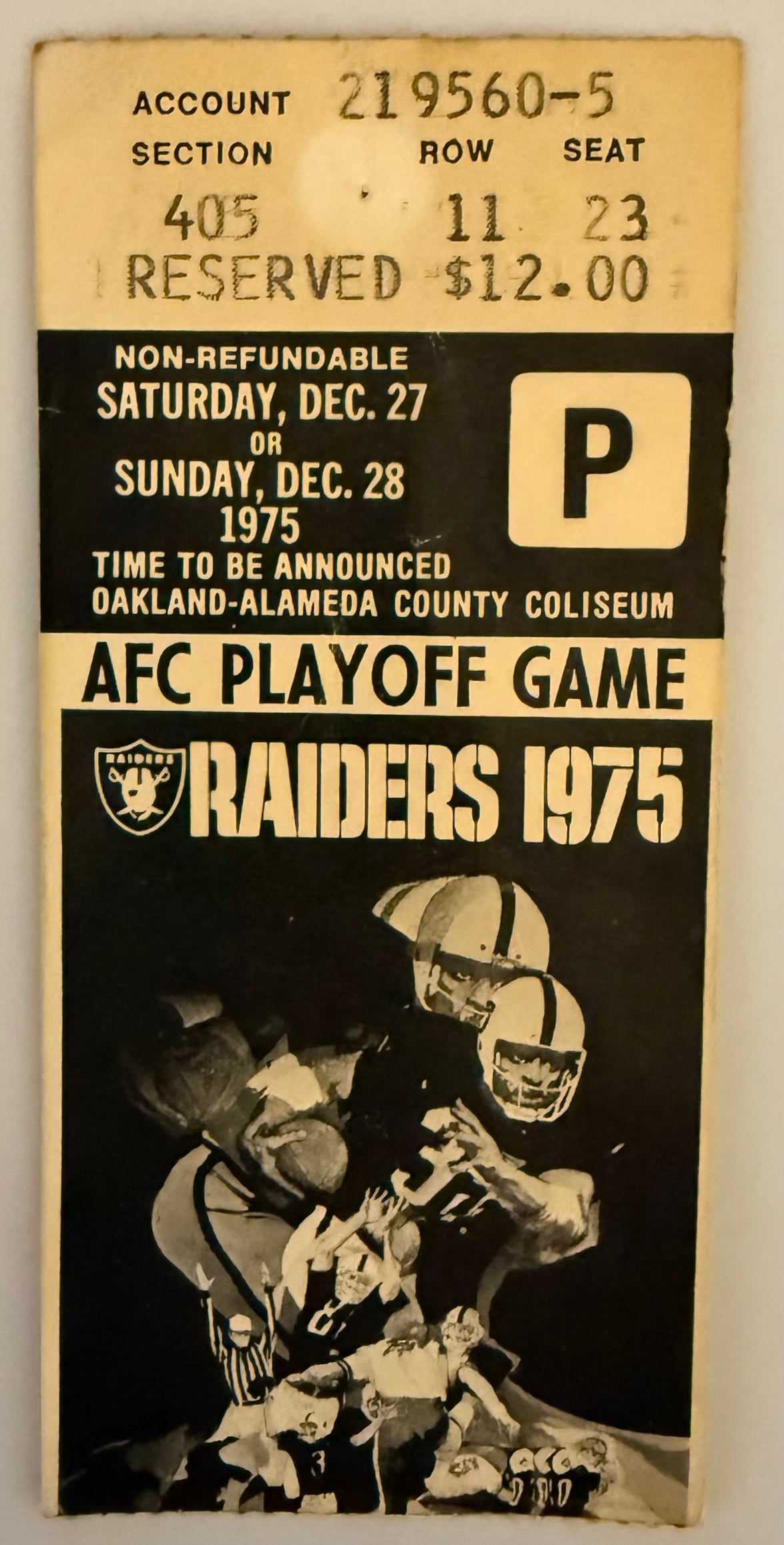 12/27/1975 Raiders Playoff Game versus Bengals, Paul Brown Final Game Coached