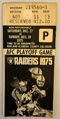 12/27/1975 Raiders Playoff Game versus Bengals, Paul Brown Final Game Coached