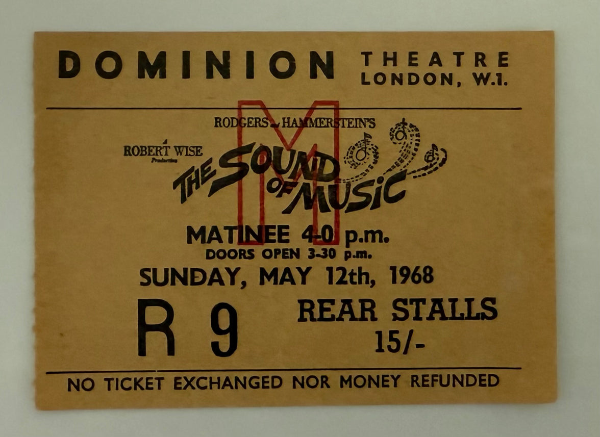 1968 The Sound of Music at the Dominion Theatre in London, May 12, 1968
