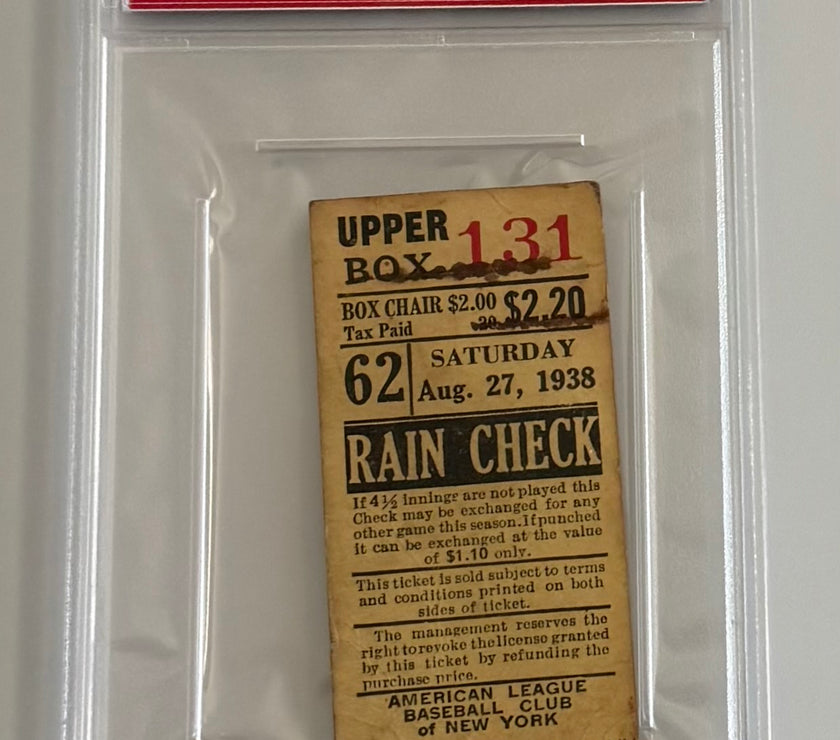 1938 Monte Pearson Pitches First No Hitter at old Yankee Stadium, August 27, 1938, PSA Graded Good 2