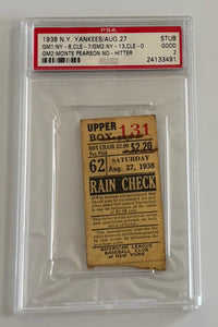 1938 Monte Pearson Pitches First No Hitter at old Yankee Stadium, August 27, 1938, PSA Graded Good 2