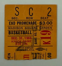1966 New York Knicks at Madison Square Garden versus Cincinnati Royals, December 31, 1966
