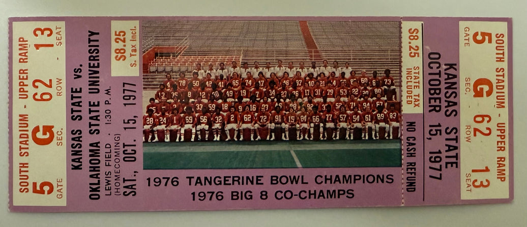 1977 Kansas State versus Oklahoma State, October 15, 1977