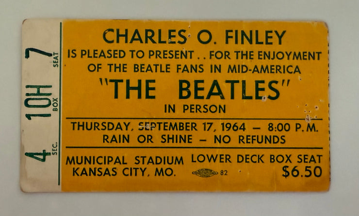 1964 Charles O. Finley Presents the Beatles in Concert - 9/17/1964 - Kansas City, MO, Autographed by Charles O. Finley on reverse.  Not obtained in person