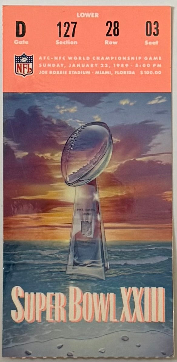 1989 Super Bowl XXIII between San Francisco 49ers and Cincinnati Bengals