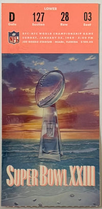 1989 Super Bowl XXIII between San Francisco 49ers and Cincinnati Bengals