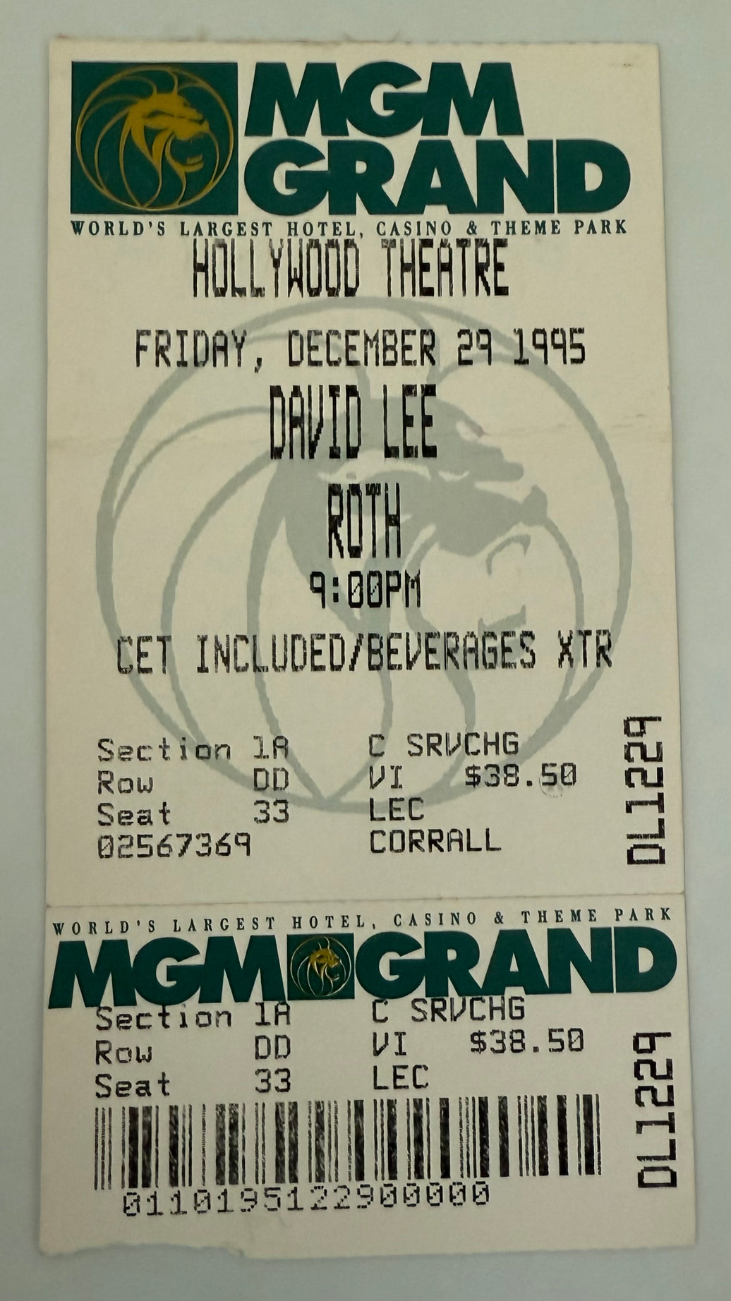 1995 David Lee Roth at the Hollywood Theatre, December 29, 1995