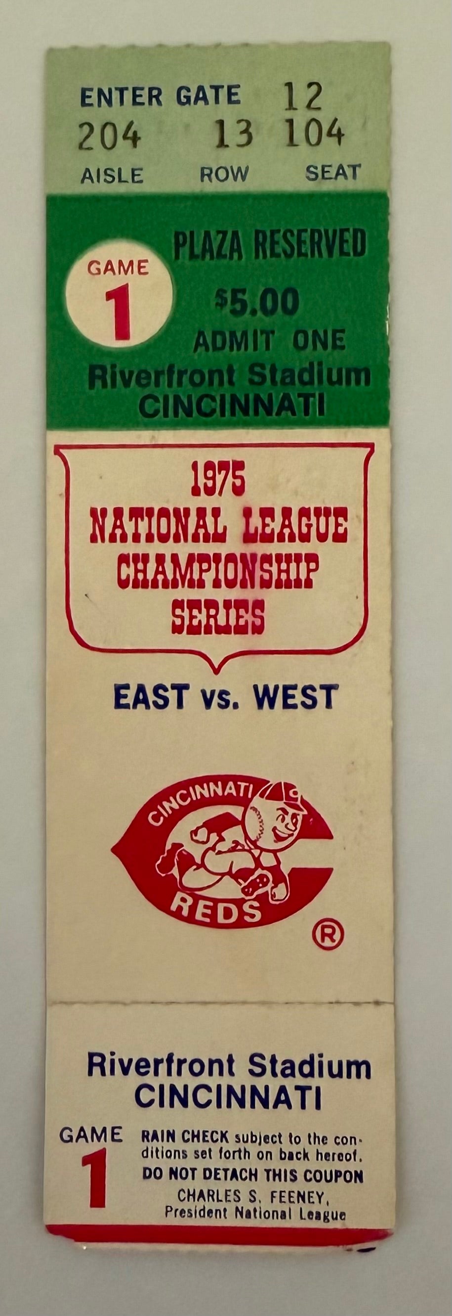 1975 National League Championship Series Game 1 at Riverfront Stadium