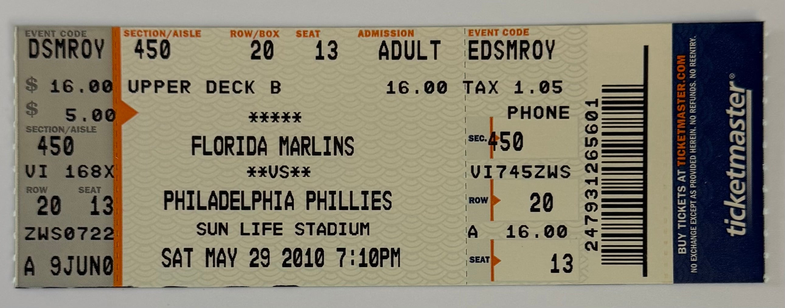May 29, 2010, Roy Halladay Perfect Game