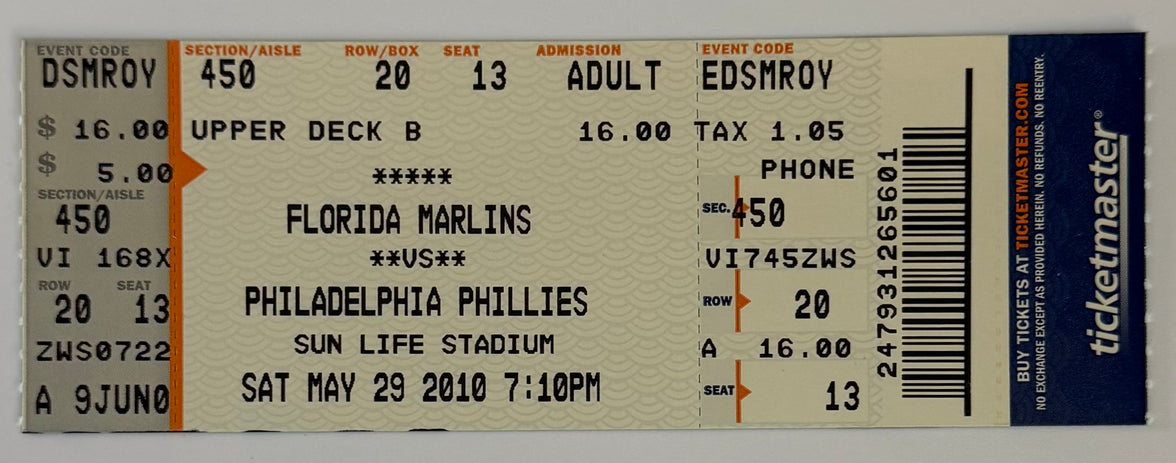 May 29, 2010, Roy Halladay Perfect Game