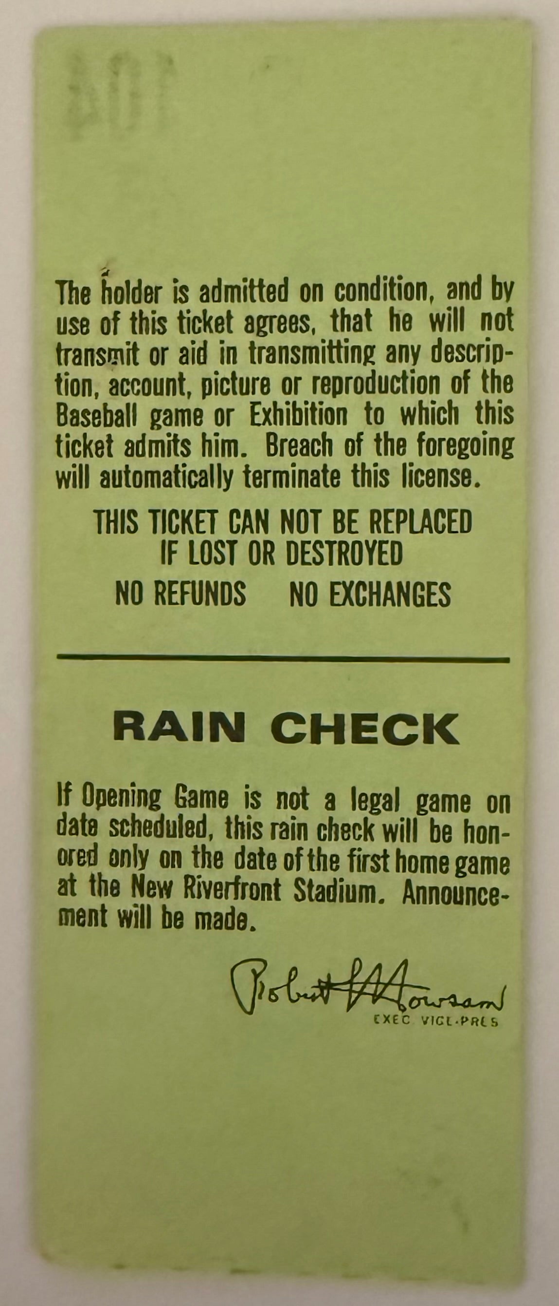 June 30, 1970, Opening Game, Riverfront Stadium, Cincinnati, Tape