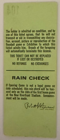 June 30, 1970, Opening Game, Riverfront Stadium, Cincinnati, Tape