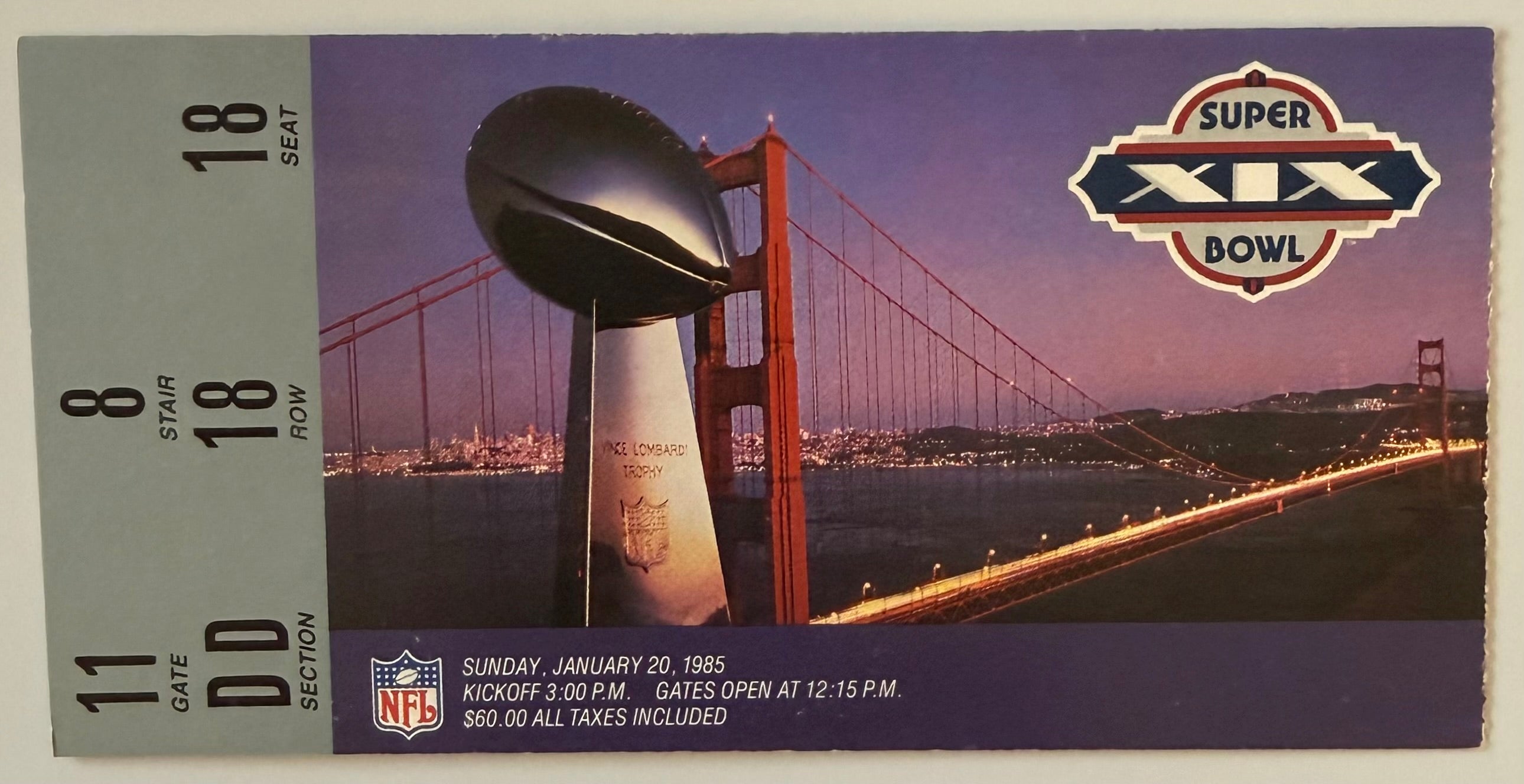 January 20, 1985, Super Bowl XIX, SF 49ers - Miami Dolphins