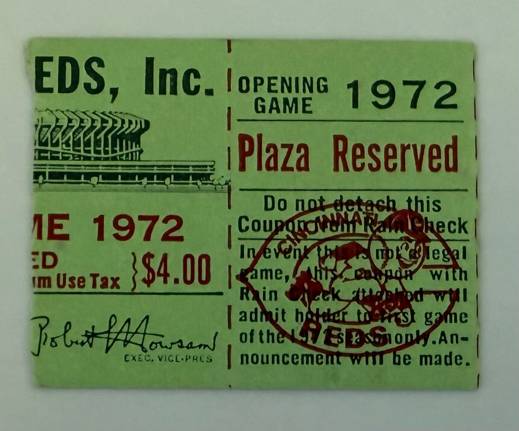 1972 Opening Day Game Cincinnati Reds, Joe Morgan Reds Debut