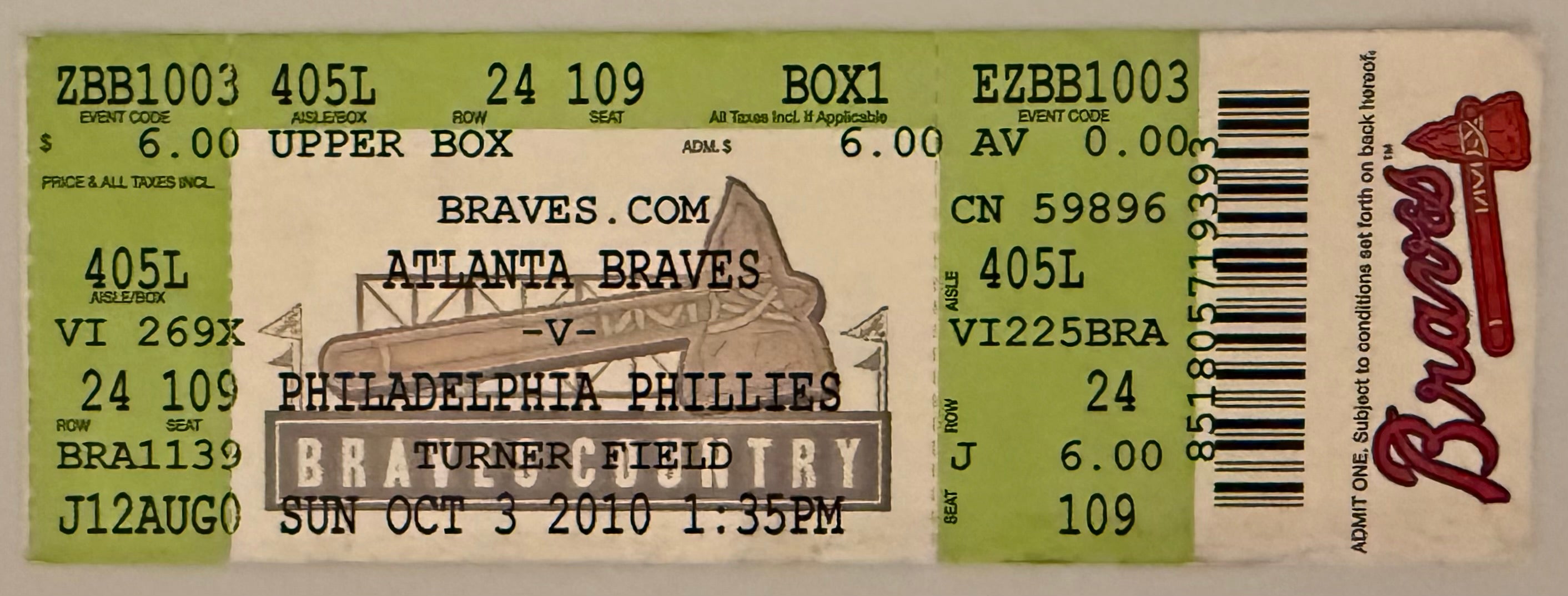 October 3, 2010, Final Game for Braves Manager Bobby Cox and Billy Wagner