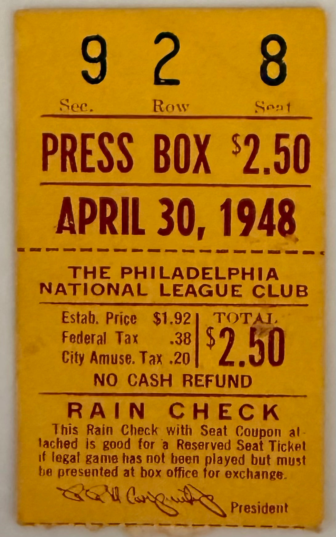 April 30, 1948, Phillies versus Dodgers, Jackie Robinson Double - RBI