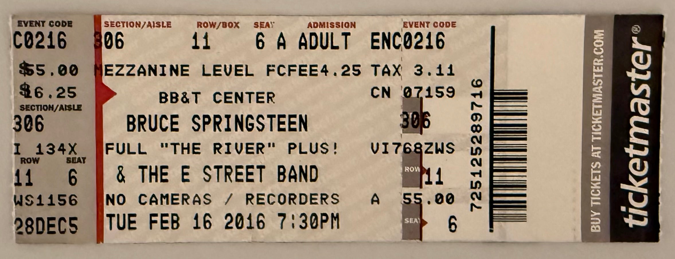 February 16, 2016, Bruce Springsteen, BB&T Center