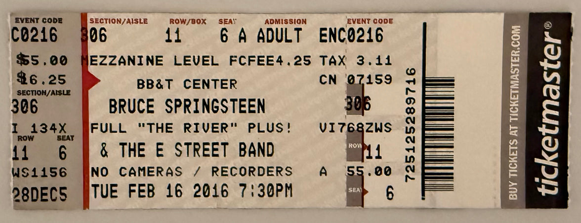 February 16, 2016, Bruce Springsteen, BB&T Center