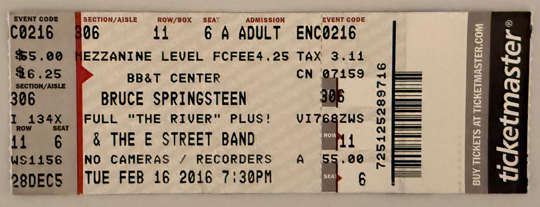 February 16, 2016, Bruce Springsteen, BB&T Center