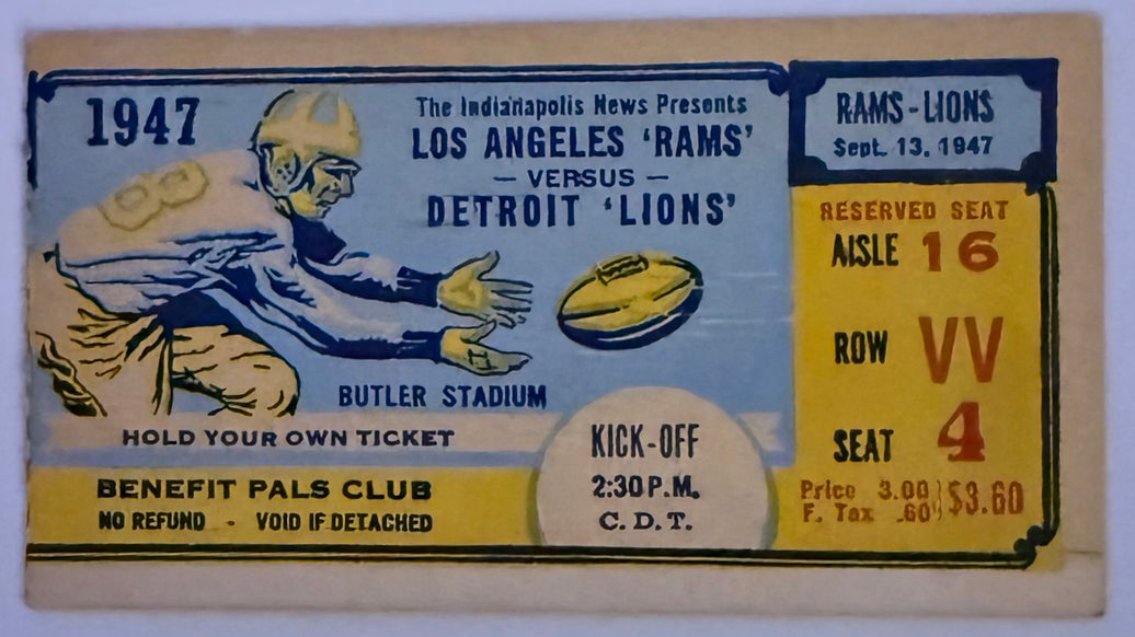September 13, 1947, Early NFL - LA Rams versus Detroit Lions, Butler Stadium