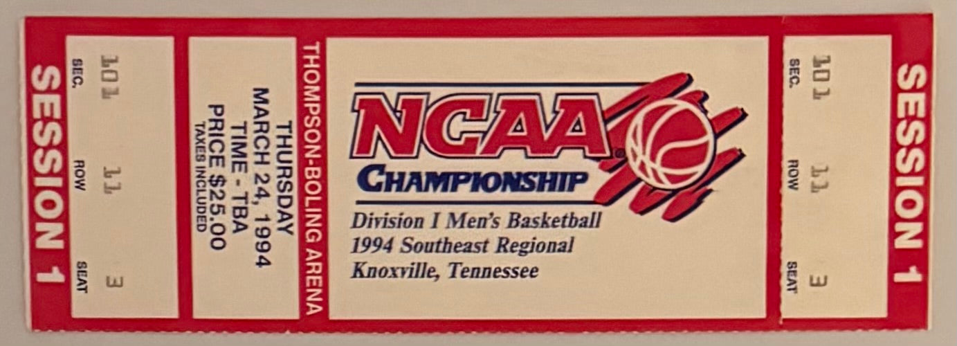 March 24, 1994, NCAA Men's Basketball, Knoxville, Tennessee